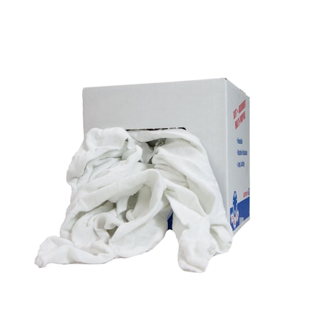 Monarch W51W New Washed White, French Terry Cleaning Rags - 5lb Box N-W51W-5